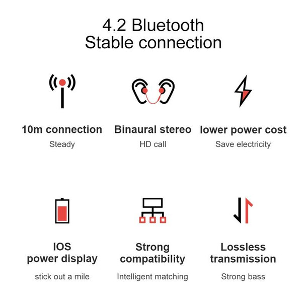 JOYROOM JR-D3S Bluetooth 4.2 Dual Battery Sports Bluetooth Headset Earphone(Red)