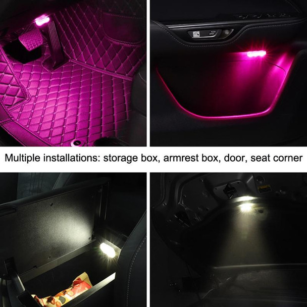 2 PCS Car Colorful Voice-activated Reading Touch Atmosphere Light, Style: Touch Type (Pink Purple)