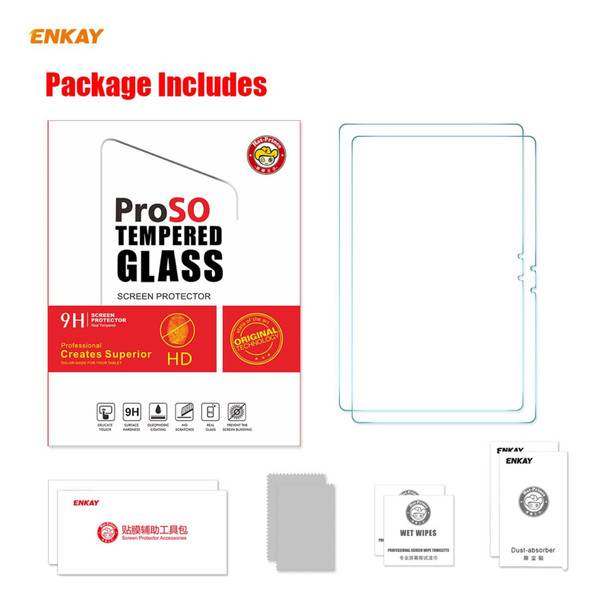 Lenovo Tab P11 Pro 2 PCS ENKAY Hat-Prince 0.33mm 9H Surface Hardness 2.5D Explosion-proof Tempered Glass Protector Film