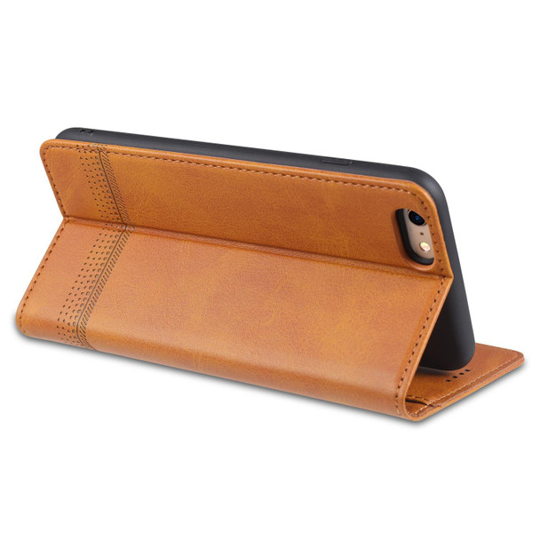 AZNS Magnetic Calf Texture Horizontal Flip Leatherette Case with Card Slots & Holder & Wallet - iPhone 6(Dark Blue)