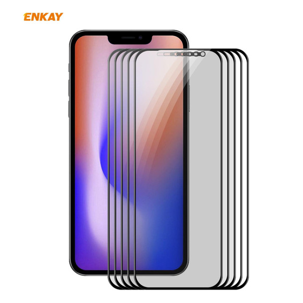 5 PCS ENKAY Hat-Prince 0.26mm 9H 6D Privacy Anti-spy Full Screen Tempered Glass Film - iPhone 12 mini 5.4