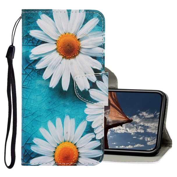 iPhone X / XS 3D Colored Drawing Horizontal Flip PU Leather Case with Holder & Card Slots & Wallet(Chrysanthemum)