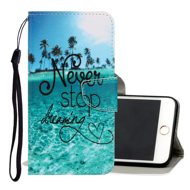 iPhone 6 / 6s 3D Colored Drawing Horizontal Flip PU Leather Case with Holder & Card Slots & Wallet(Blue Coconut Grove)