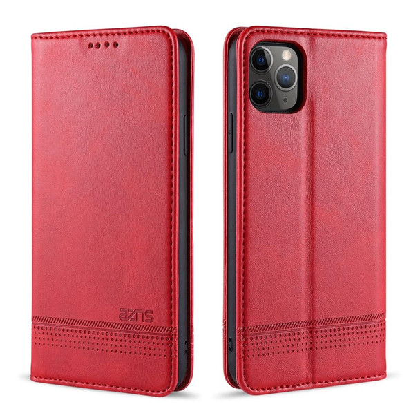 iPhone 12 Pro Max AZNS Magnetic Calf Texture Horizontal Flip Leather Case with Card Slots & Holder & Wallet(Red)