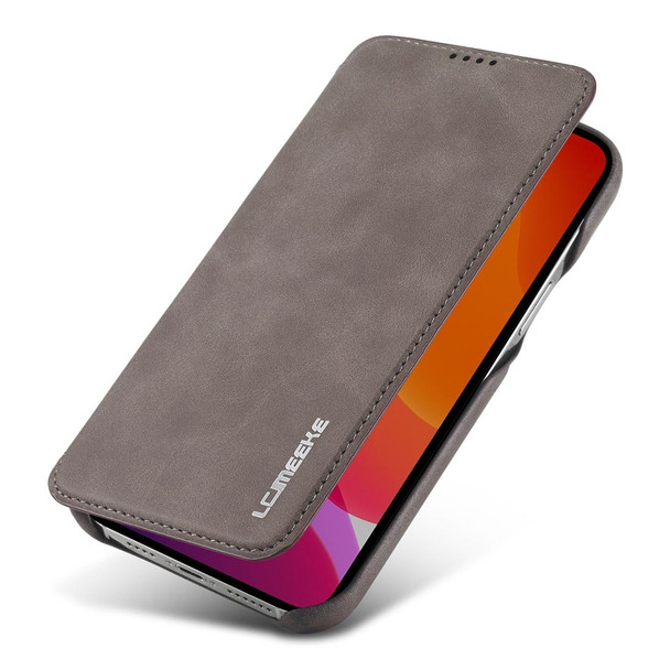 iPhone 12 / 12 Pro LC.IMEEKE Hon Ancient Series Horizontal Flip Leather Case with Holder & Card Slot(Coffee)