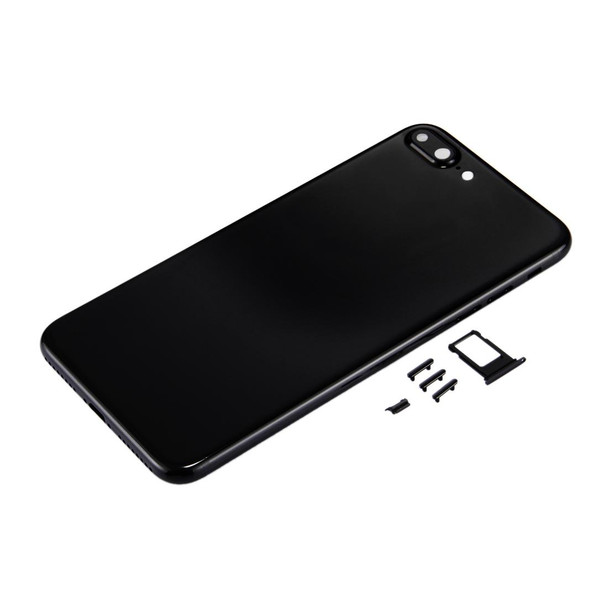 6 in 1 for iPhone 7 Plus (Back Cover + Card Tray + Volume Control Key + Power Button + Mute Switch Vibrator Key + Sign) Full Assembly Housing Cover (Jet Black)