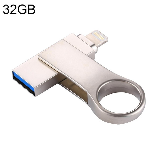 RQW-10D 2 in 1 USB 2.0 & 8 Pin 32GB Flash Drive, for iPhone & iPad & iPod & Most Android Smartphones & PC Computer