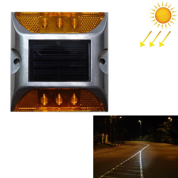 Solar Square Road Stud Light Car Guidance Light Road Deceleration Light, Flashing Bright Version (Yellow)