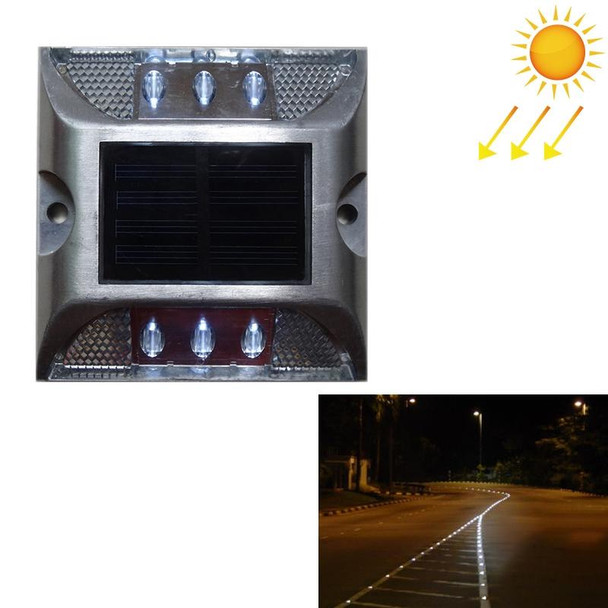 Solar Square Road Stud Light Car Guidance Light Road Deceleration Light, Flashing Bright Version (White)