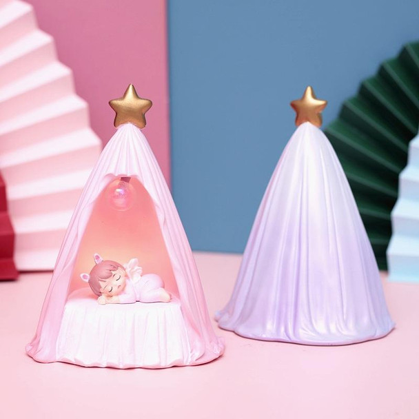 B82880 Room Decoration Atmosphere Night Light Bedside Lamp Ornaments, Colour: Pink Tent Light