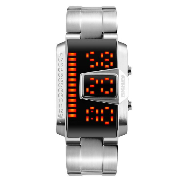 SKMEI 1179 Multifunctional Men Outdoor Sports Noctilucent Waterproof LED Digital Watch(Silver)