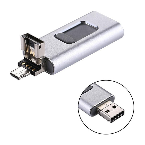 easyflash RQW-01B 3 in 1 USB 2.0 & 8 Pin & Micro USB 16GB Flash Drive(Silver)