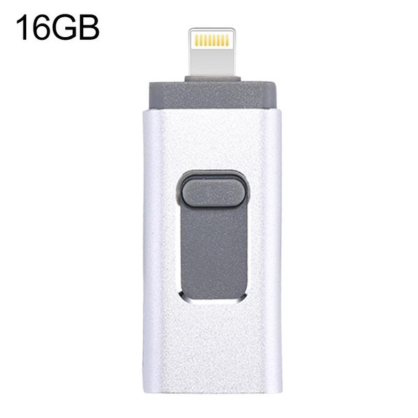 easyflash RQW-01B 3 in 1 USB 2.0 & 8 Pin & Micro USB 16GB Flash Drive(Silver)