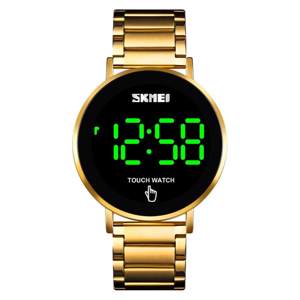 SKMEI 1550 Simple and Stylish LED Touch Screen Men  Watch Waterproof Stainless Steel With Electronic Watch(Gold)