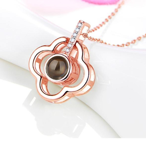 100 Language I Love You Projective Girl Four-leaf Clover Pendant Necklace Jewelry