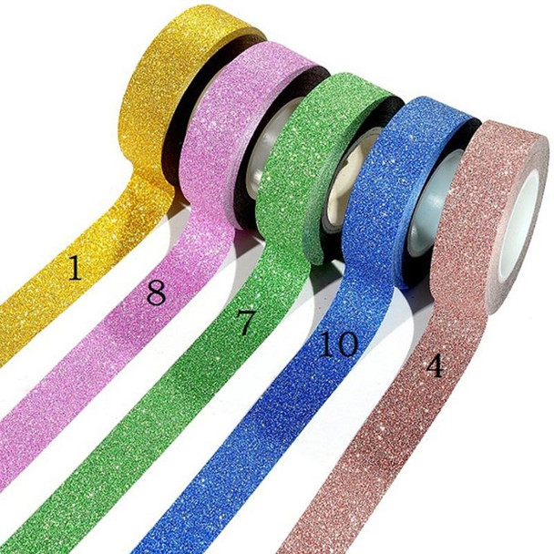 Flash Washi Sticky Paper Tape Label DIY Decorative Tape, Length: 10m(Black)