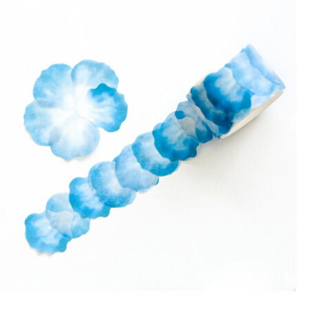 Flower Petals Tape Decorative Masking Tape Scrapbooking Diary Paper Stickers Size: 4.0x3.5cm(Blue)