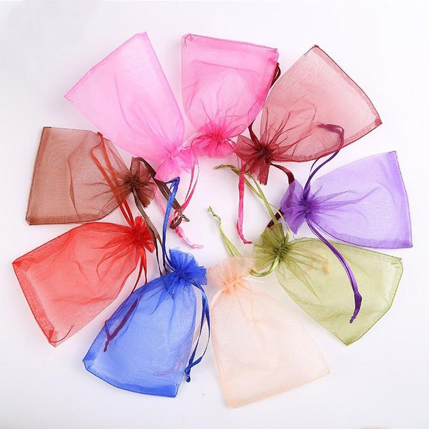 100 PCS Gift Bags Jewelry Organza Bag Wedding Birthday Party Drawable Pouches, Gift Bag Size:7X9cm(Sapphire Blue)