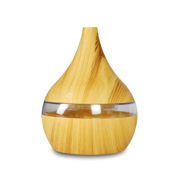 2 PCS 300ml USB Electric Aroma air diffuser wood Ultrasonic air humidifier Essential oil Aromatherapy Cool Mist Maker(Flat Mouth Light Wood Grain)