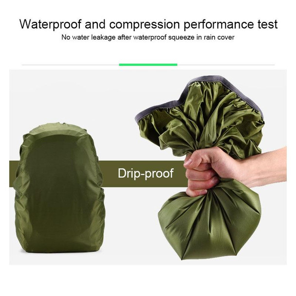 Waterproof Dustproof Backpack Rain Cover Portable Ultralight Outdoor Tools Hiking Protective Cover 45L(Arm Green)