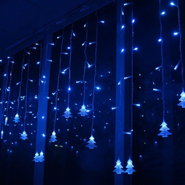 3.5M 96 Leds Curtain Christmas Tree Icicle String Lights Fairy Lights Christmas New Year Lights Wedding Party Decoration, Wattage:110V US Plug(Blue)