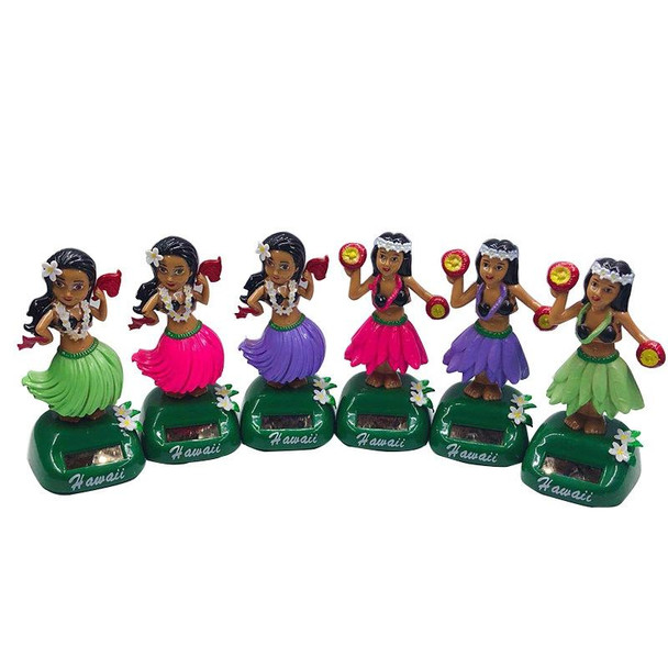 Solar Powered Dancing Hula Girl Swinging Bobble Toy Gift for Car Decoration(F)