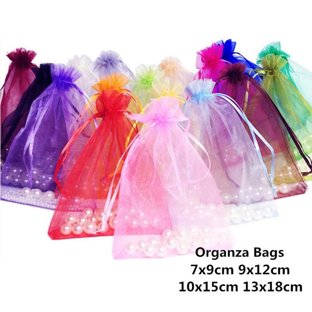 100 PCS Organza Gift Bags Jewelry Packaging Bag Wedding Party Decoration, Size: 7x9cm(D14 Blue)