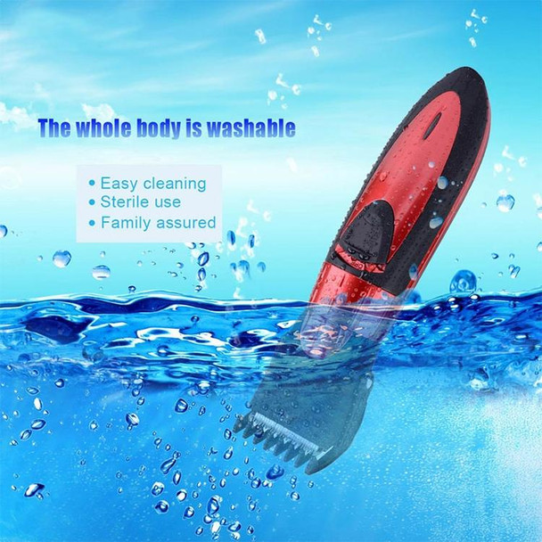 Waterproof Electric Hair Clipper Rechargeable Hair Trimmer Hair Cutting Machine Haircut Beard Trimer, EU Plug(Grey)