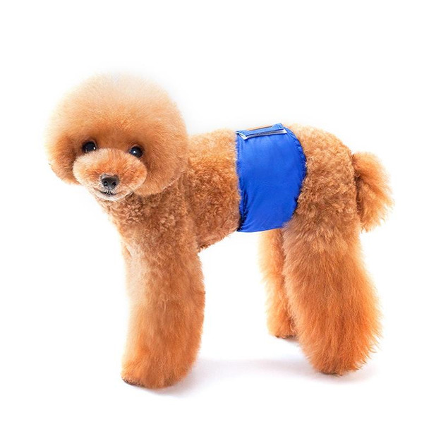 2 PCS Solid Color Physiology Pants - Pet Male Dogs Polite And Anti-Harassment Puppy Safety Pants, Size: L(Blue)