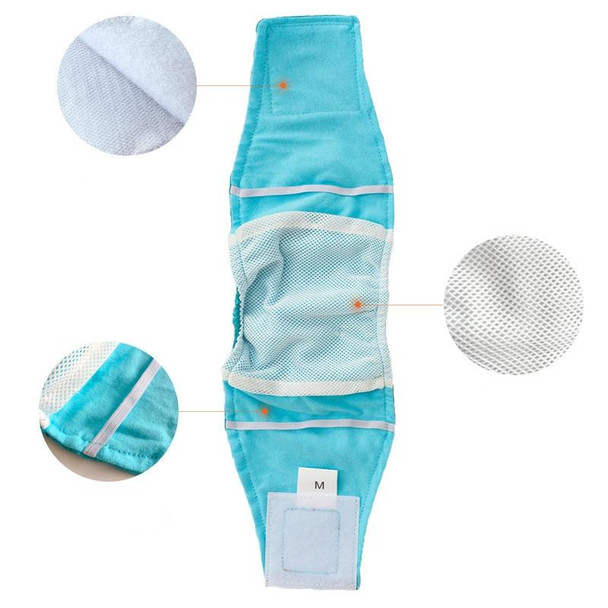2 PCS Solid Color Physiology Pants - Pet Male Dogs Polite And Anti-Harassment Puppy Safety Pants, Size: L(Blue)