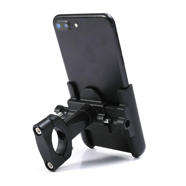 BENGGUO Bicycle Aluminum Alloy Mobile Phone Holder Electric Motorcycle Anti-Vibration Navigation Fixed Mobile Phone Holder Riding Equipment, Style:Handlebar Installation(Black)