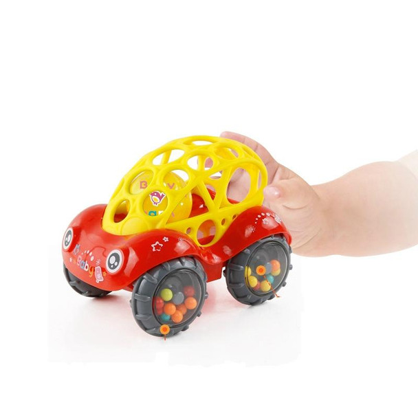 Soft Plastic Toy Car Inertial Slide With Colorful Ball Anti-fall Children Toy Car Baby Car Doll(Green)