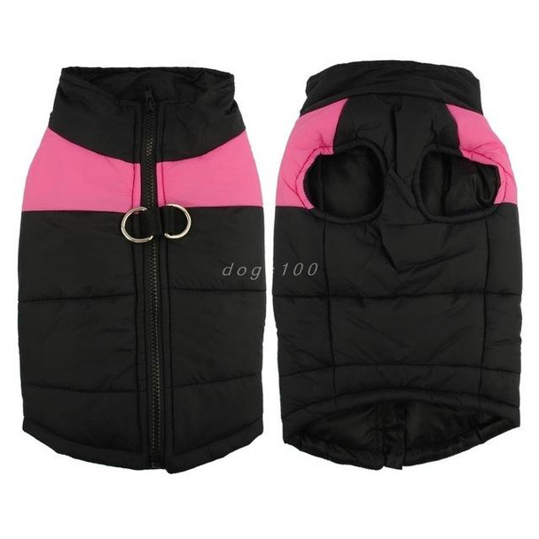 Waterproof Pet Dog Puppy Vest Jacket Chihuahua Clothing Warm Winter Dog Clothes Coat, Size:2XL(Pink)