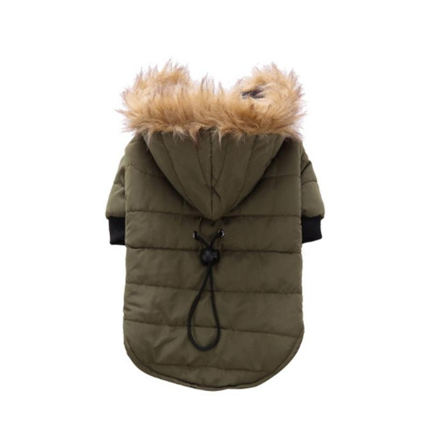 Pet Dog Coat Winter Warm Small Dog Clothes - Chihuahua Soft Fur Hood Puppy Jacket Clothing - Chihuahua Small Large Dogs, Size:S(Green)