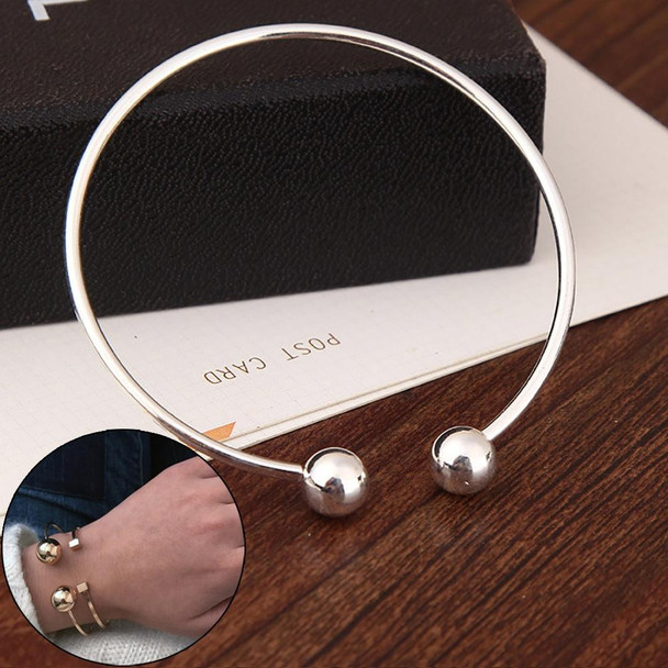 Copper Great Ball Alloy Opening Bangle - Woman(silver)