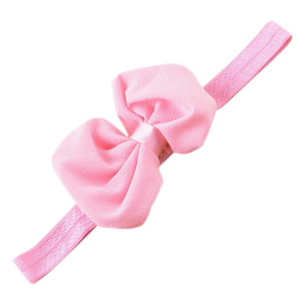 2 PCS Baby Headband Ribbon Chiffon Bow Children Hair Band Headwear(Pink)