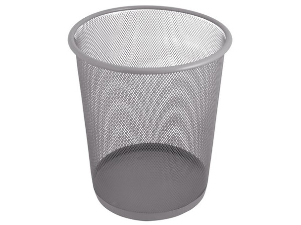 Wire Mesh Trash Can - Silver