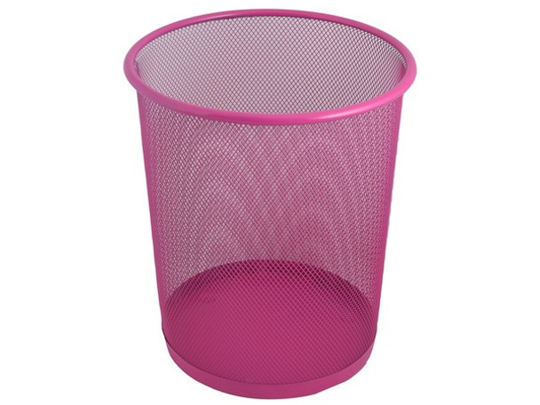 Wire Mesh Trash Can - Pink