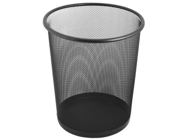Wire Mesh Trash Can - Black