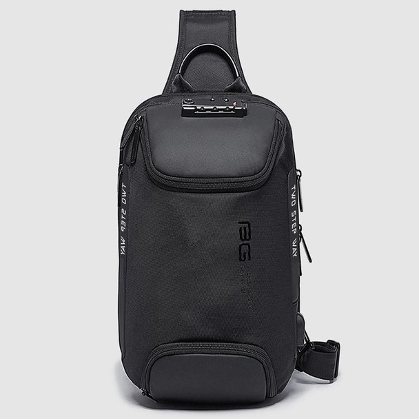 BANGE Men Security USB Chest Bag Portable Outdoor Shoulder Bag(Black)