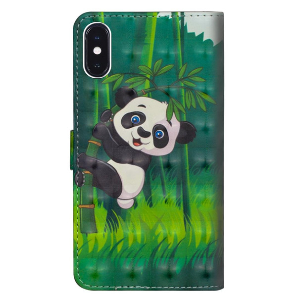 3D Painting Pattern Horizontal Flip TPU + PU Leatherette Case with Holder & Card Slots & Wallet - iPhone XS Max(Bamboo Panda)