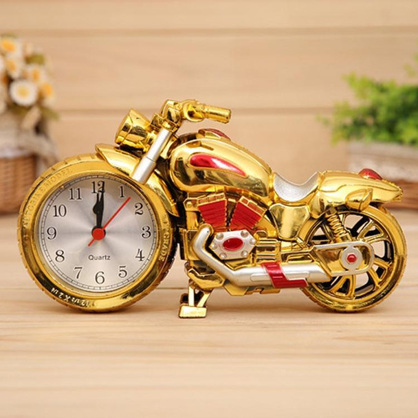 Cartoon Motorcycle Alarm Clock Bedroom Plastic Pointer Alarm Clock, Size: 23*13*6cm(Gold, Red)