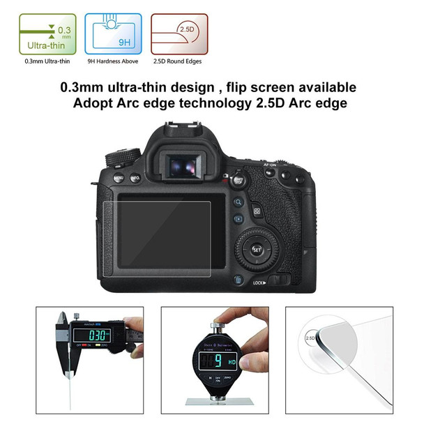 PULUZ 2.5D 9H Tempered Glass Film for Canon 6D, Compatible with Sony HX50 / HX60, Olympus TG3 / TG4 / TG5, Nikon AW1