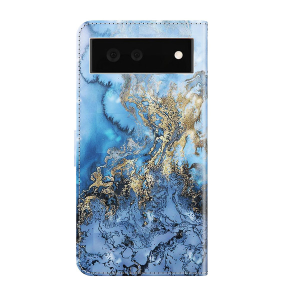 Google Pixel 6 3D Painting Pattern TPU + PU Leather Phone Case(Milky Way)