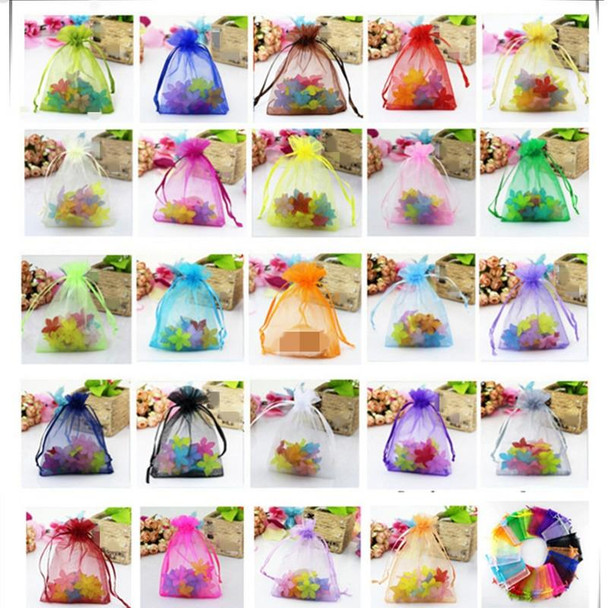 100 PCS Organza Gift Bags Jewelry Packaging Bag Wedding Party Decoration, Size: 7x9cm(D19 Olive Green)