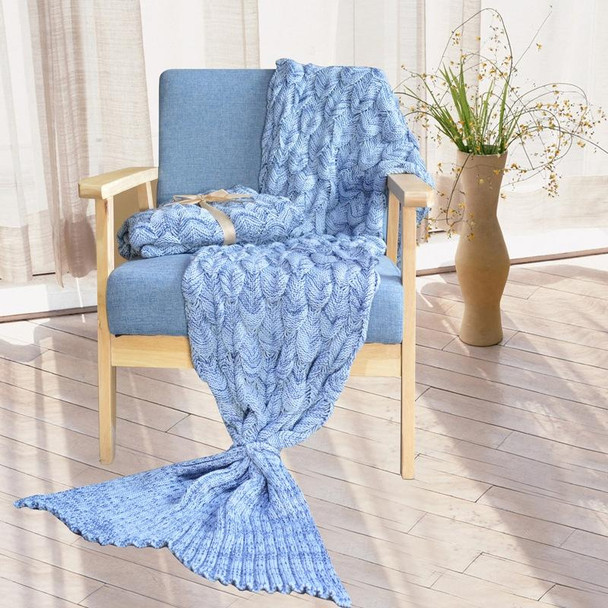 Mermaid Tail Knitted Blanket Fish Tail Blanket, Size:195x90cm(Gray)