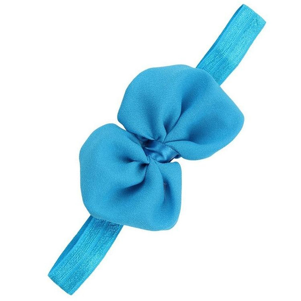 2 PCS Baby Headband Ribbon Chiffon Bow Children Hair Band Headwear(Light Blue)