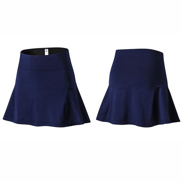 High Waist Yoga Fitness Fast Dry Skirt (Color:Navy Size:M)