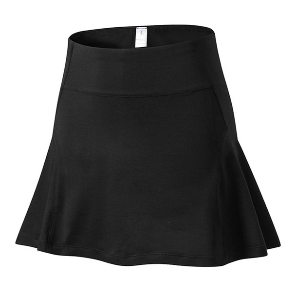 High Waist Yoga Fitness Fast Dry Skirt (Color:Black Size:L)