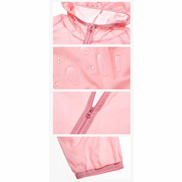 Lovers Hooded Outdoor Windproof And UV Proof Sun Proof Clothes (Color:Pink Size:XXXL)